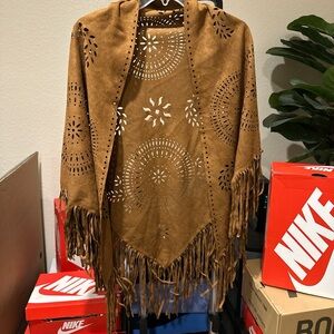 Nike Tan Fringe Shawl
